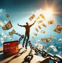 Angelic Debt Relief - person Breaking Free from Debt.