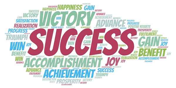 Word cloud with "Success" prominent