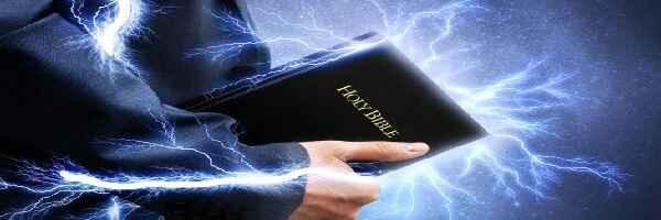 A bible with electricity emanating from it. Embracing God’s Promises Through Scripture 