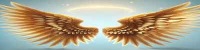 Elegant angel wings with a glowing halo above, symbolizing divine authority, purity, and the heavenly power of the 72 Angels List and Their Duties.